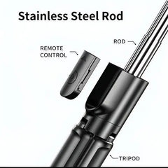4 in 1 Selfie Stick Tripod with Light & Bluetooth Remote |Foldable & Extendable (70cm) Mobile Holder