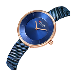 C9030L Curren Blue Dial Blue Stainless Steel Band Analog Quartz Women's Watch.