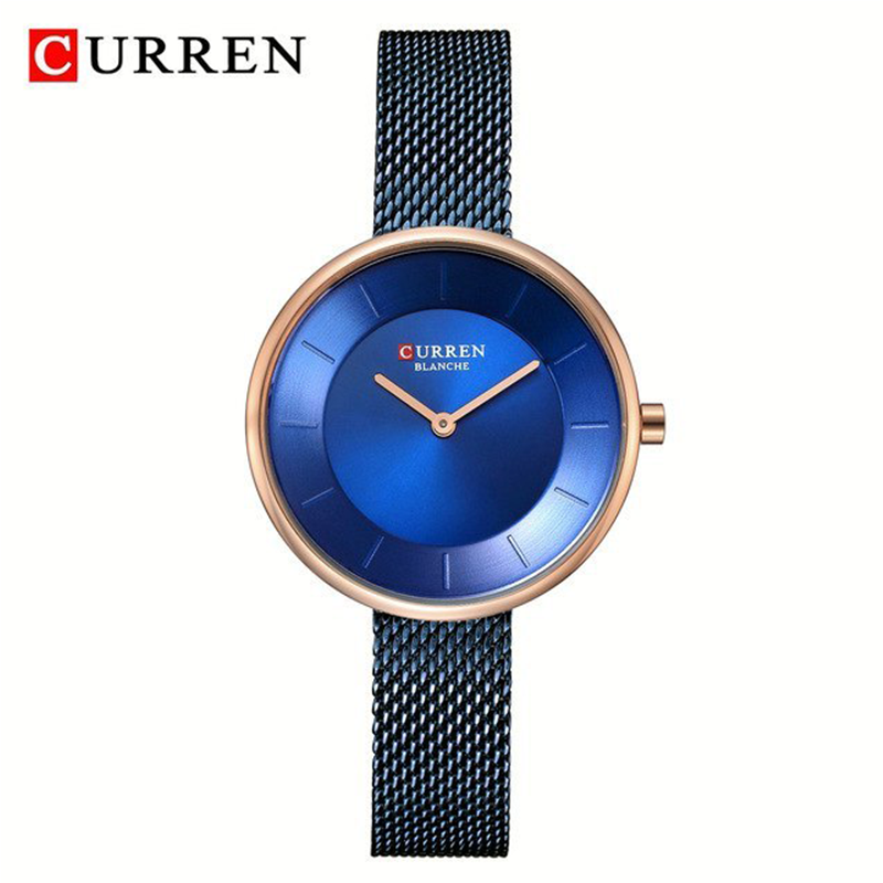 C9030L Curren Blue Dial Blue Stainless Steel Band Analog Quartz Women's Watch.