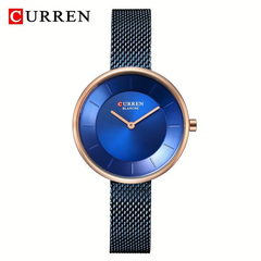 C9030L Curren Blue Dial Blue Stainless Steel Band Analog Quartz Women's Watch.